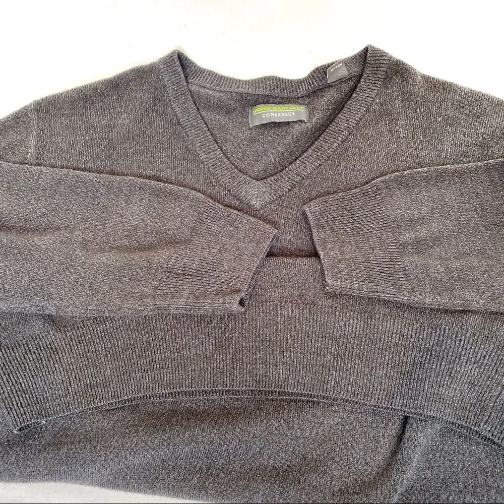 John Bartlett consensus charcoal v neck sweater